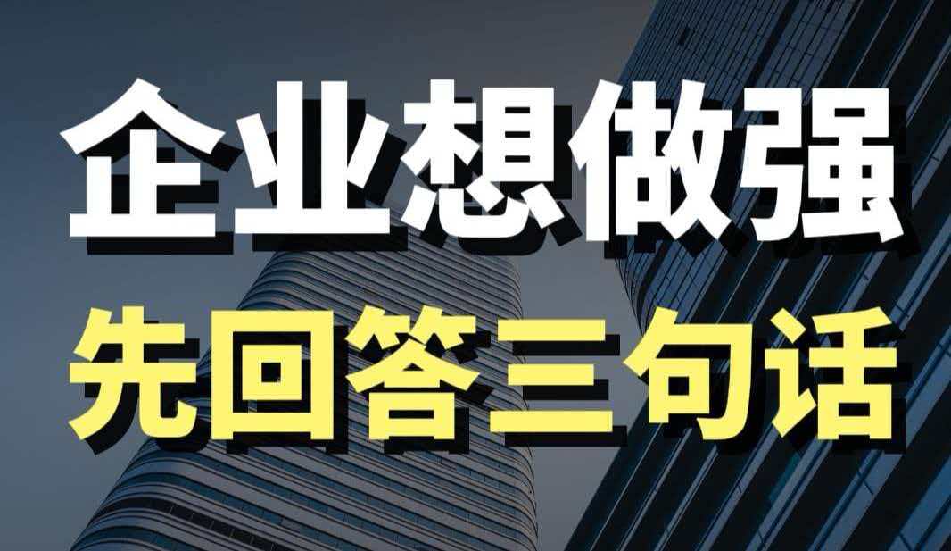 蓝爷说品牌：企业想做强，先回答这三句话！
