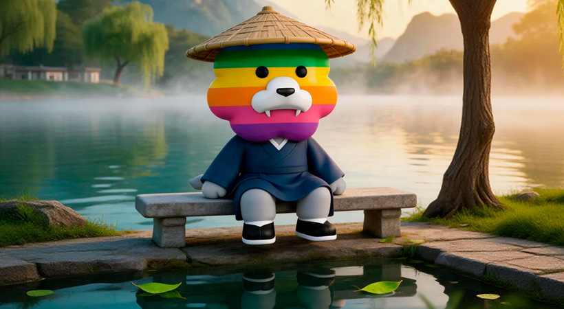 睡前故事：隨遇而安，像湖水接納落葉，「彩虹獅花灣」毛絨玩具