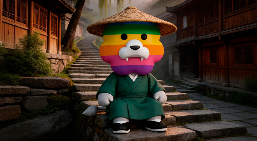 睡前故事：身坐石階旁，心游云水間，「彩虹獅花灣」毛絨玩具