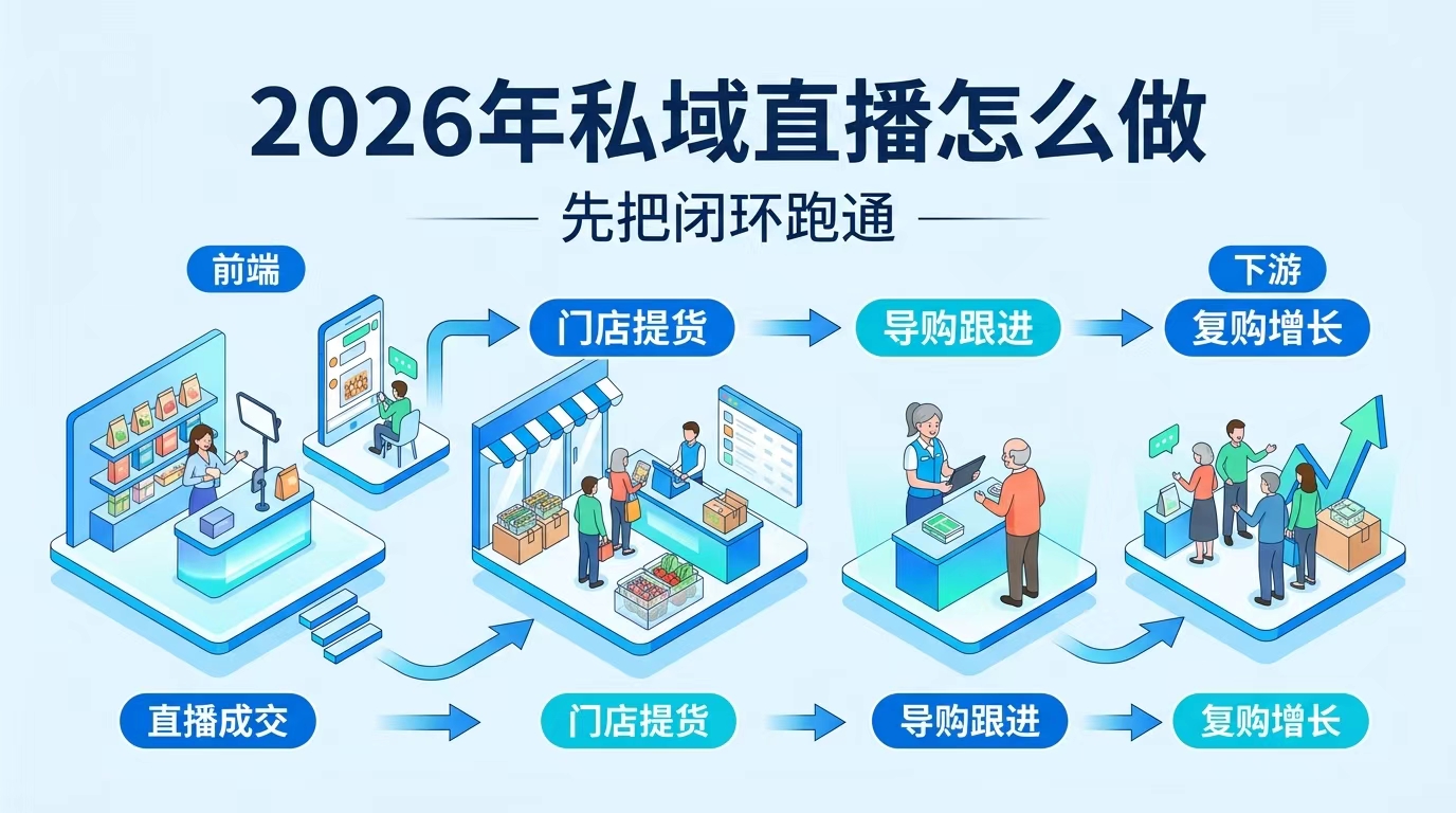 2026 年私域直播怎么做？先把门店提货、导购跟进、复购闭环跑通