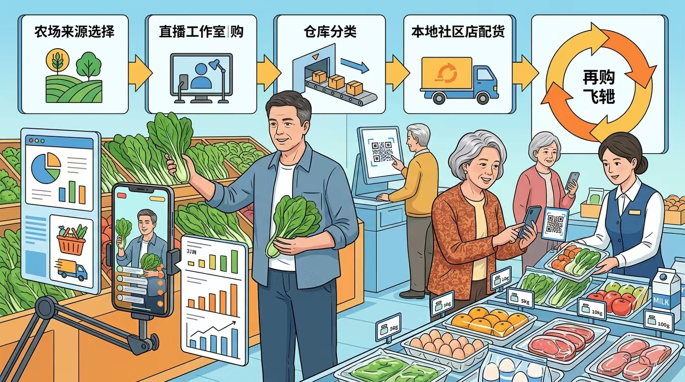 私域直播卖菜怎么做？从北京杨庄店看一条被验证的转型路径