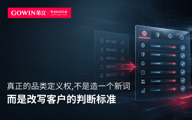 真正的品类定义权，不是造一个新词，而是改写客户的判断标准