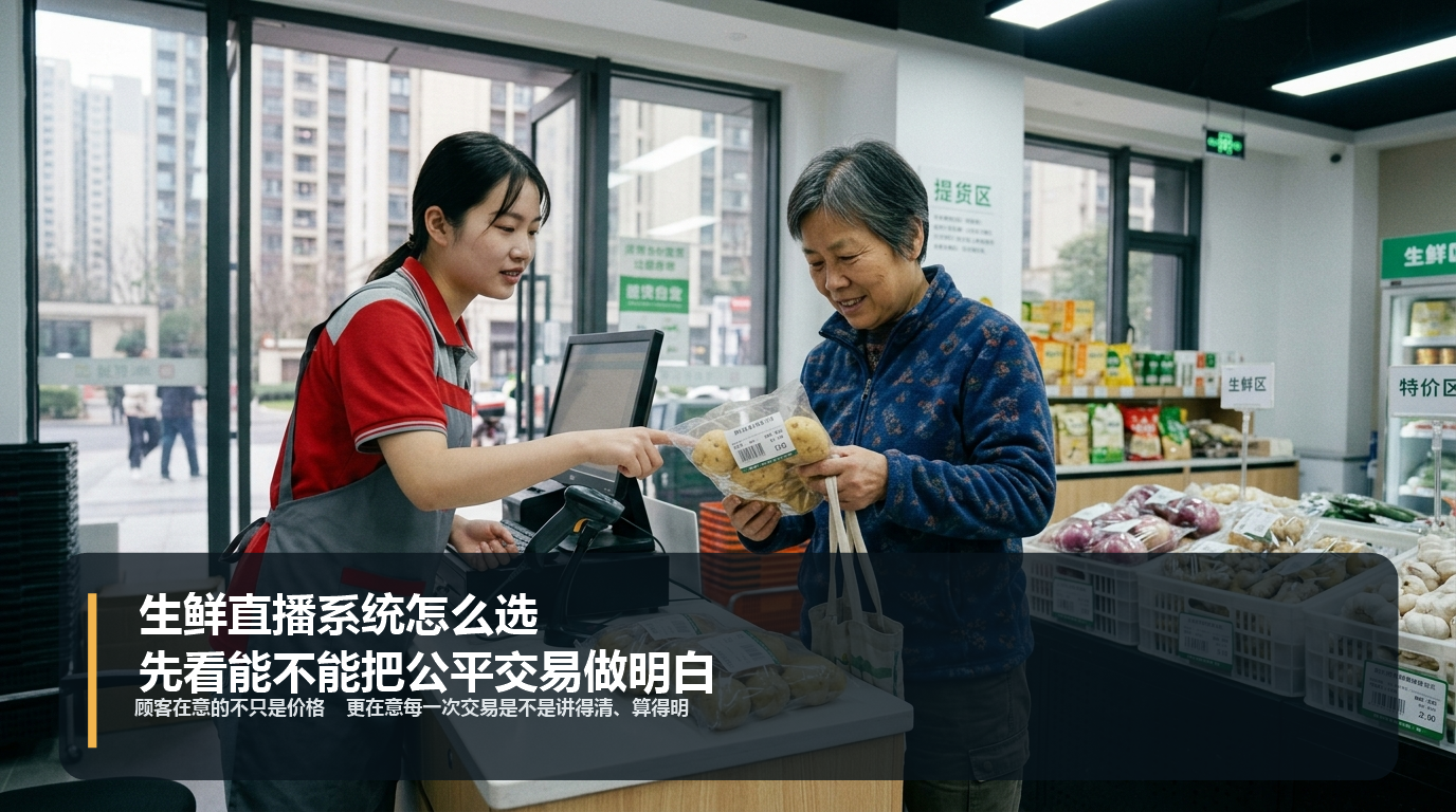 生鲜直播系统怎么选，先看能不能把公平交易做明白