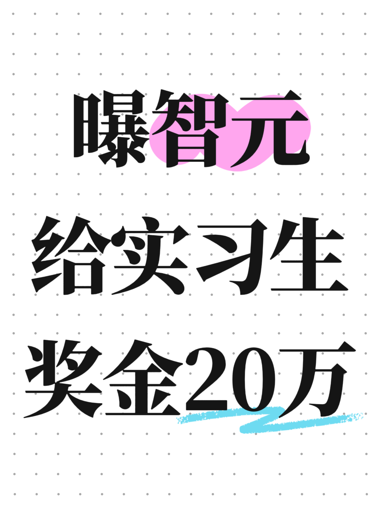 曝智元给实习生奖金20万