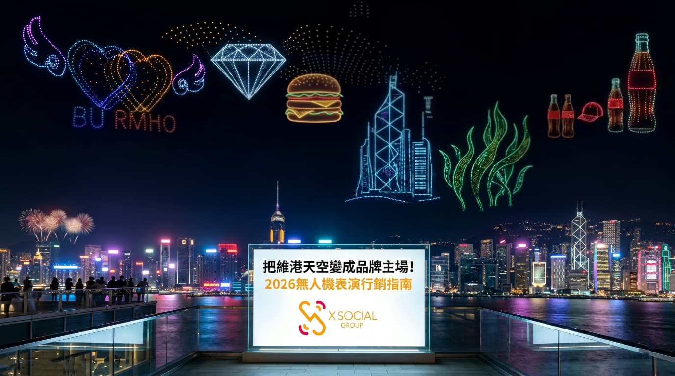 X Social Group 如何利用「维港无人机表演」引爆全城现象级流量？