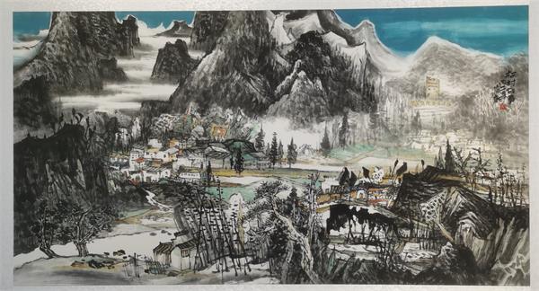 红色柯村亮相安徽省庆祝建党105周年主题书画展