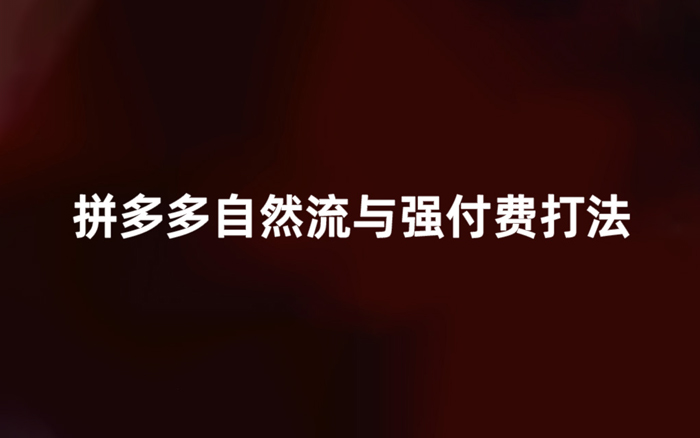 拼多多自然流与强付费打法