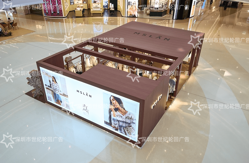 MSLAN 女装商场中庭限时快闪店全套搭建 世纪轮回广告快闪店案例