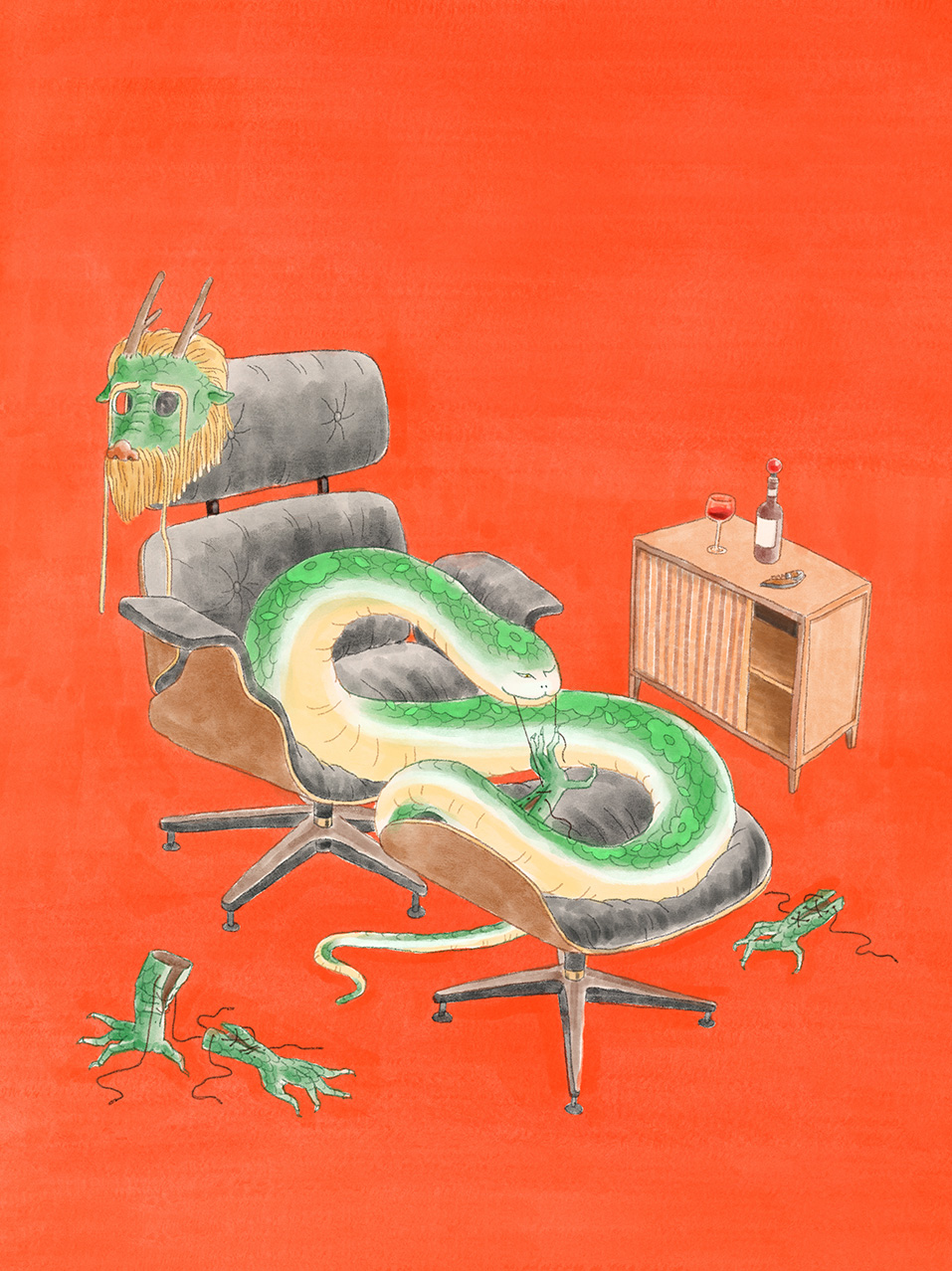 TIMA 蛇年年画，本自具足，何须画蛇添足。