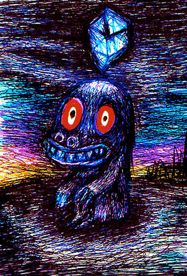 drawings"的手绘立体gif格式小动画,利用视觉移位的感觉做出了立体的