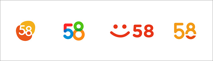 58同城在十周年之际换了新logo,配色有点像google!