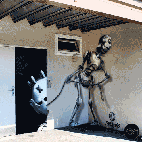 gif 动图 | 当这些魔性的街头涂鸦动起来时,简直酷炫到炸裂!