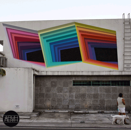 blu 和 daan botlek 等多位街头艺术家的经典作品做成 gif 动图的 ab