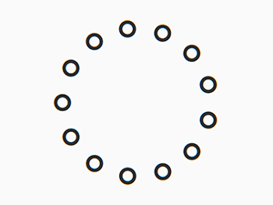 在他的构思下,以点和线组成的圆形就这样无限
