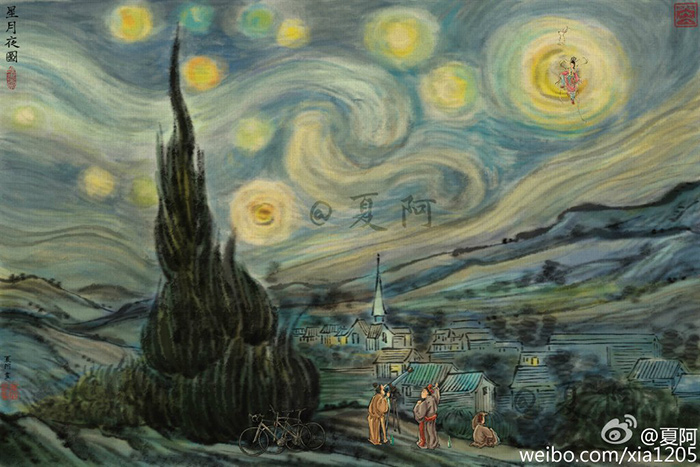 国画届的“网黄”夏阿,脑洞神作穿越古今 - 数英