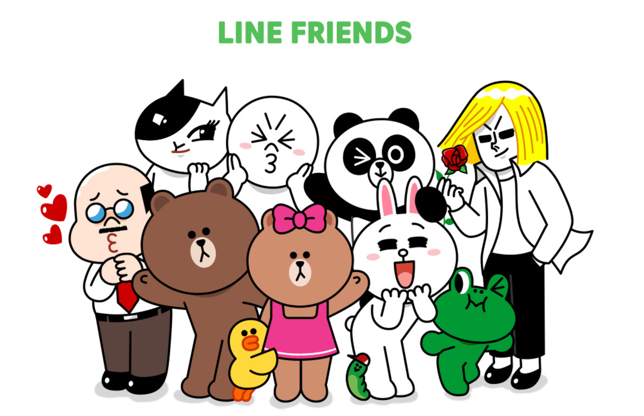 line 拥有着丰富的表情库,但最为著名的还是 line friends 这一组合