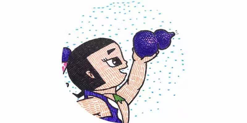 " 葫芦娃,葫芦娃,一根藤上七朵花～ 风吹雨打,都不怕,啦啦啦啦～抖 