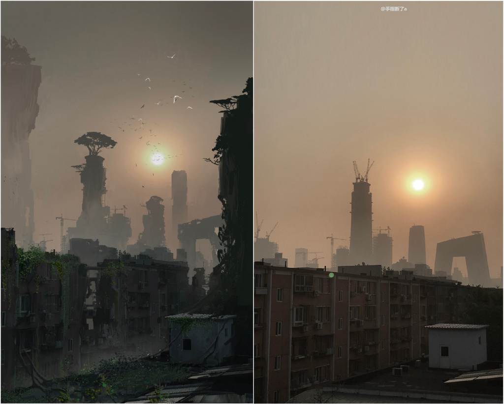 用科幻末日景象描绘北京,重庆,青岛,画风简直炸裂!