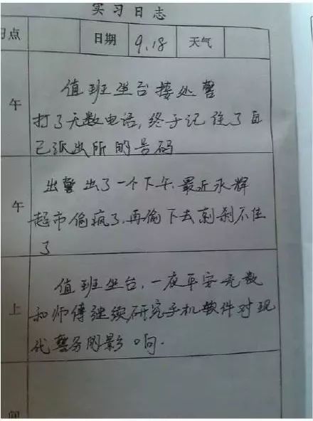 比如这位警察小哥哥的实习日记, 看完直接笑出眼泪, 抱住被狗吓一跳
