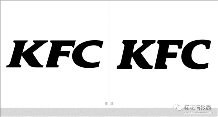 肯德基"kfc"新旧字体对比肯德基"kfc"新旧字体对比(红色为新,黑色为旧