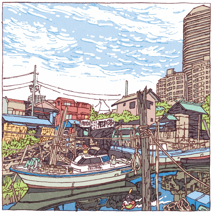 日本小哥3年为东京手绘100张插画看完想把年假用光