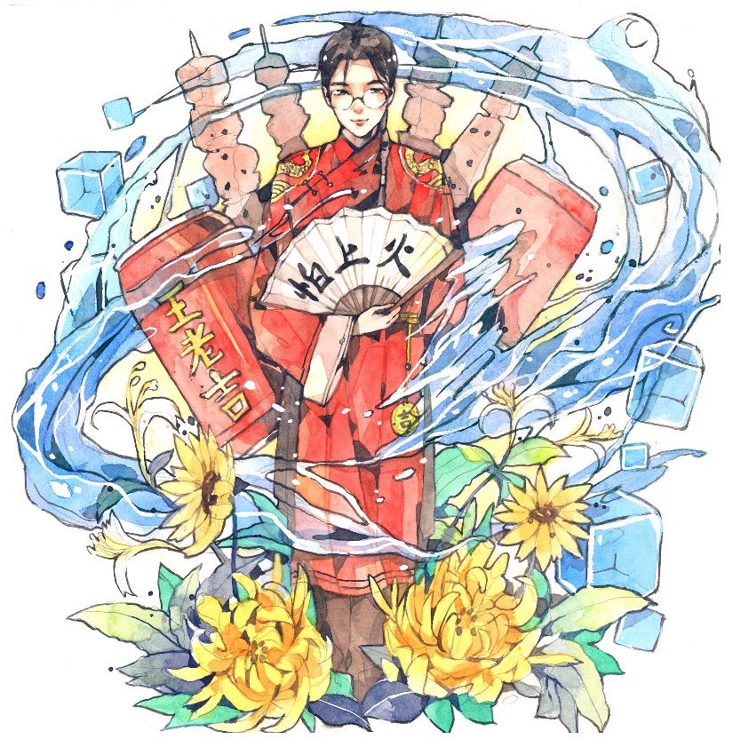 b站手绘圈up主"十分绘画""小熊绅士""抖抖村"率先产出王老吉拟人形象