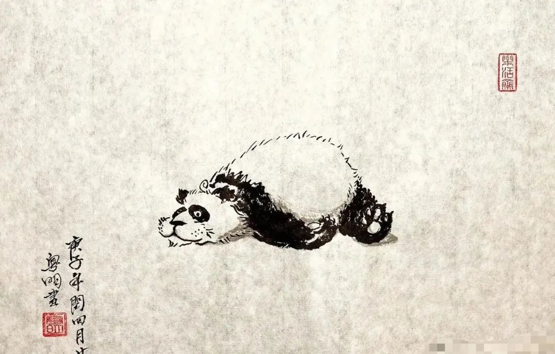 副业演戏的潘粤明主业画熊猫有多好看