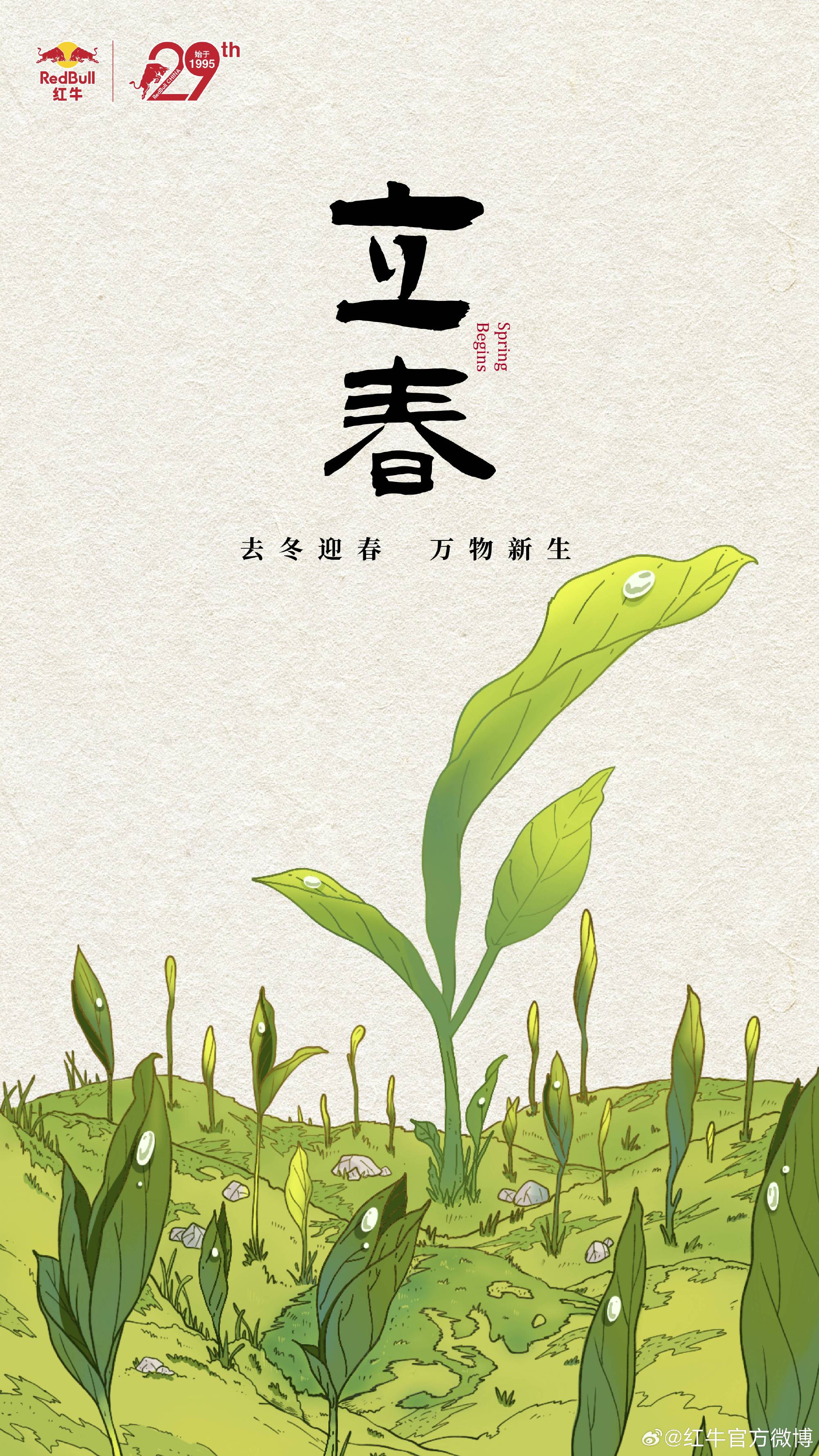 立春海报合集,满屏的绿 - 数英